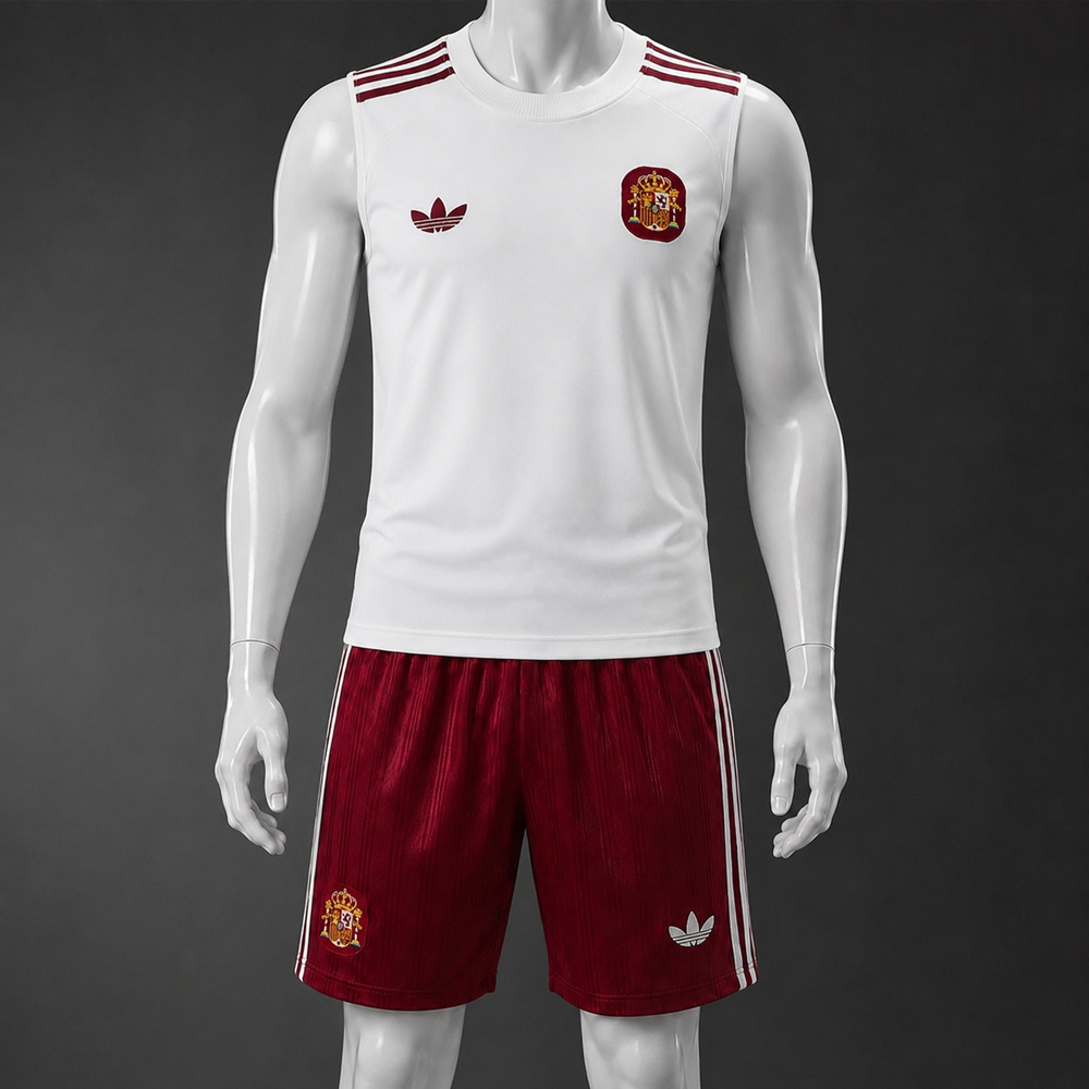 Spain 26/27 White Burgundy Training Vest kit