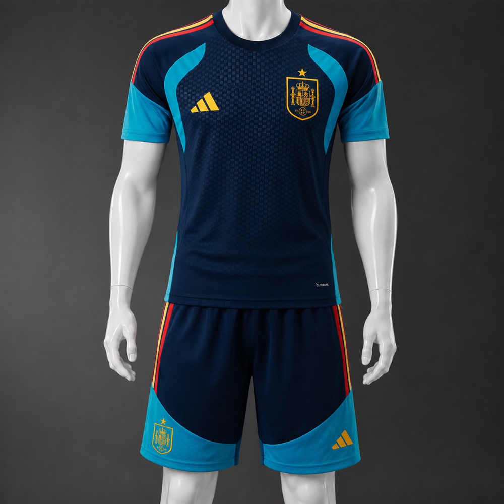 Spain 26/27 Navy Light Blue Short Sleeve Short Set
