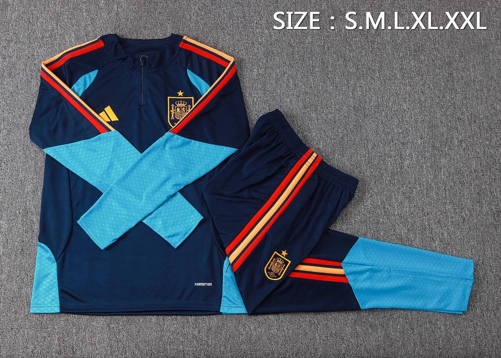 Spain 26/27 Navy Light Blue Half Zip Tracksuit Foto 2