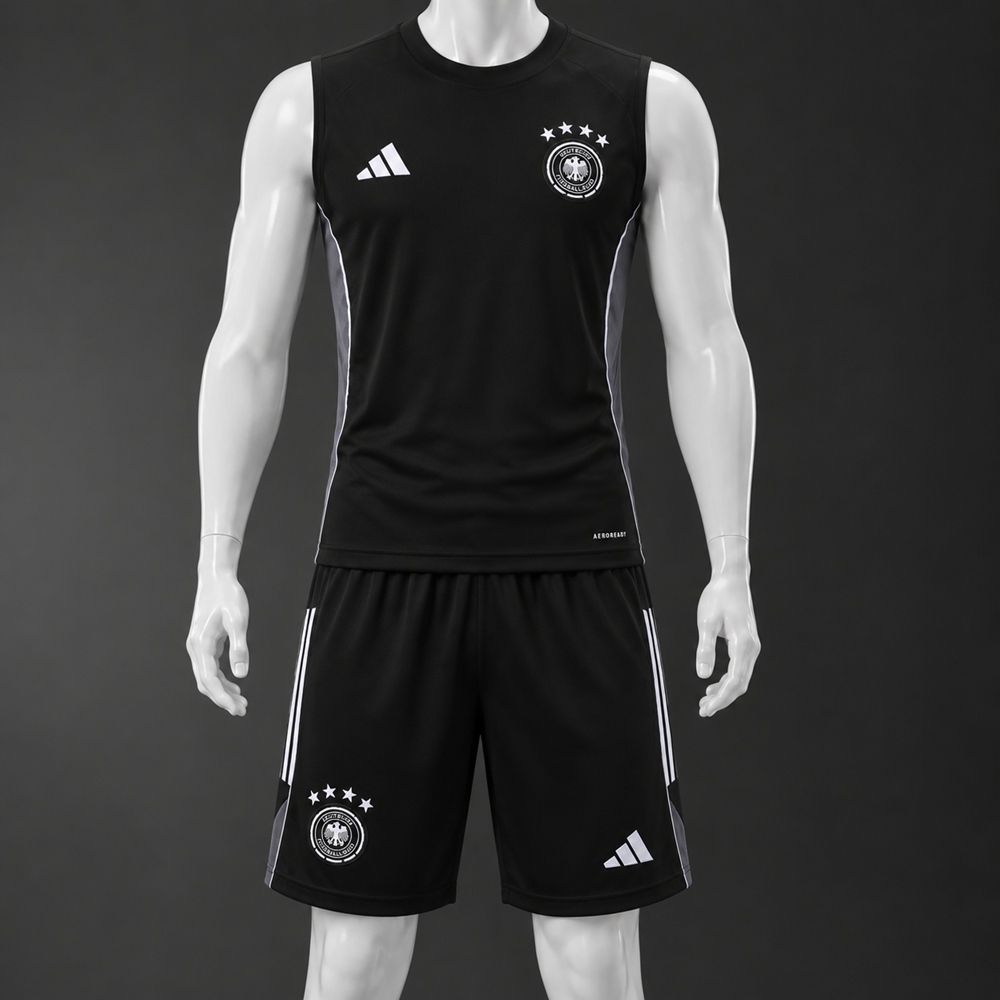 Germany 25/26 Black Gray Training Vest kit