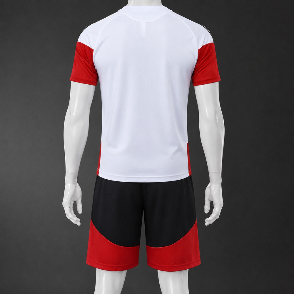 Germany 26/27 White Red Short Sleeve Short Set Foto 2