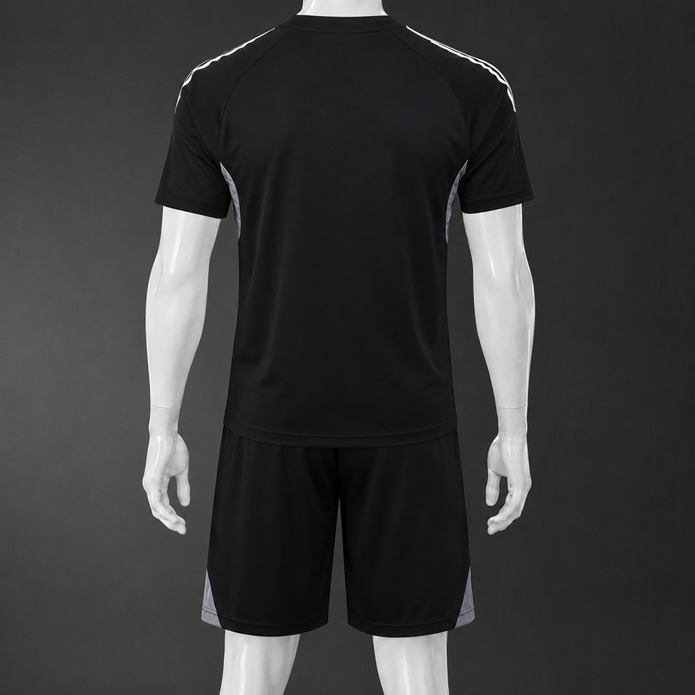 Germany 25/26 Black White Short Sleeve Short Set Foto 2
