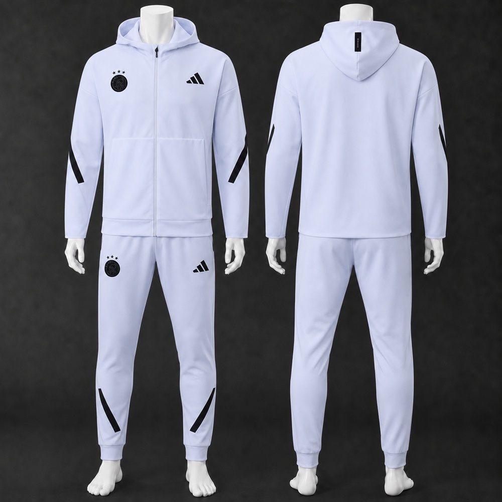 Germany 25/26 Light Lilac Black Hooded Jacket Long Pants Tracksuit Set