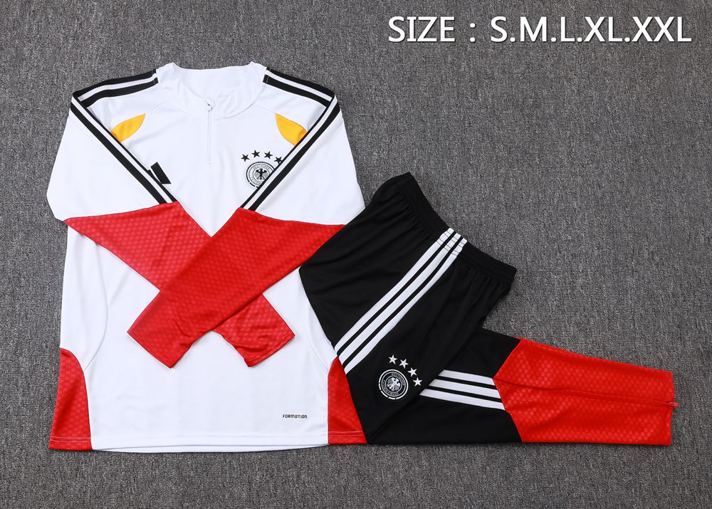 Germany 26/27 White Red Half Zip Tracksuit Foto 2
