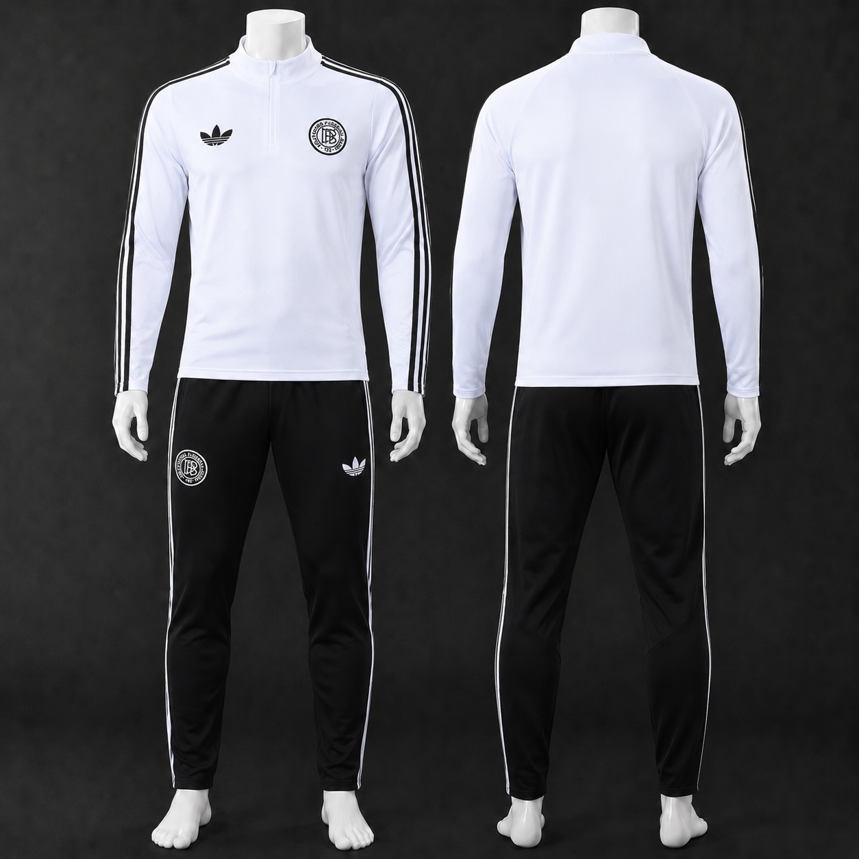 Germany 25/26 White Black Half Zip Tracksuit