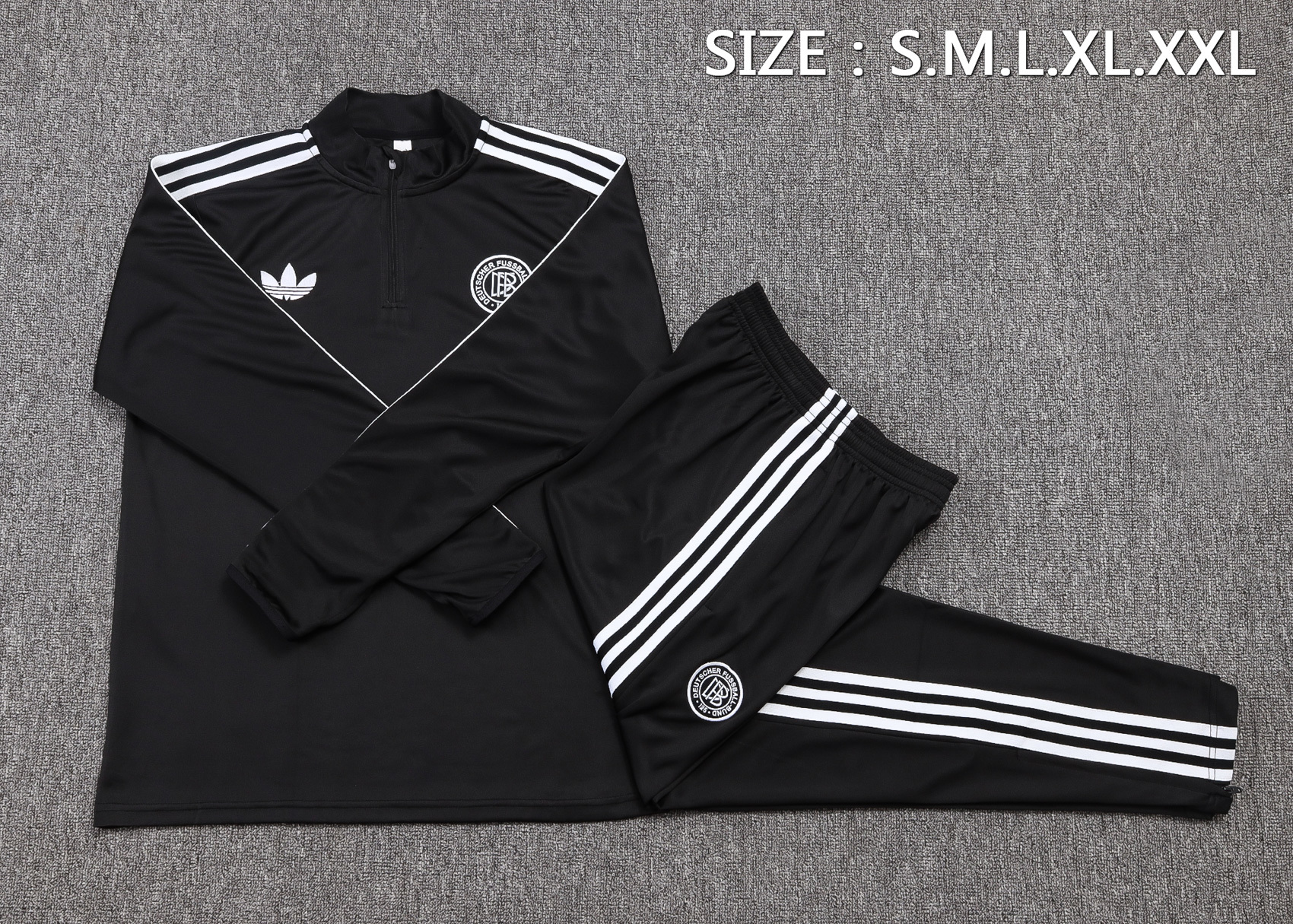 German 25/26 Black White Half Zip Tracksuit Foto 2