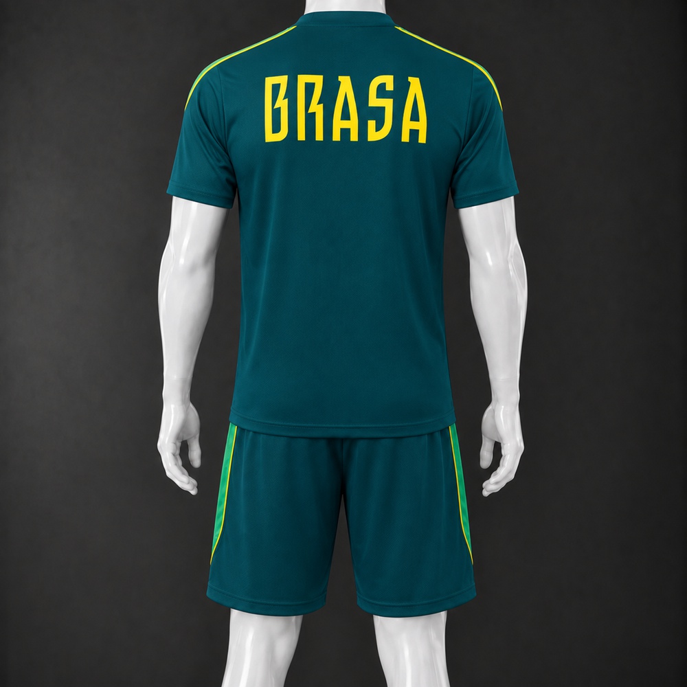 Brazil 26/27 Green Short-Sleeve Shorts Set Foto 2
