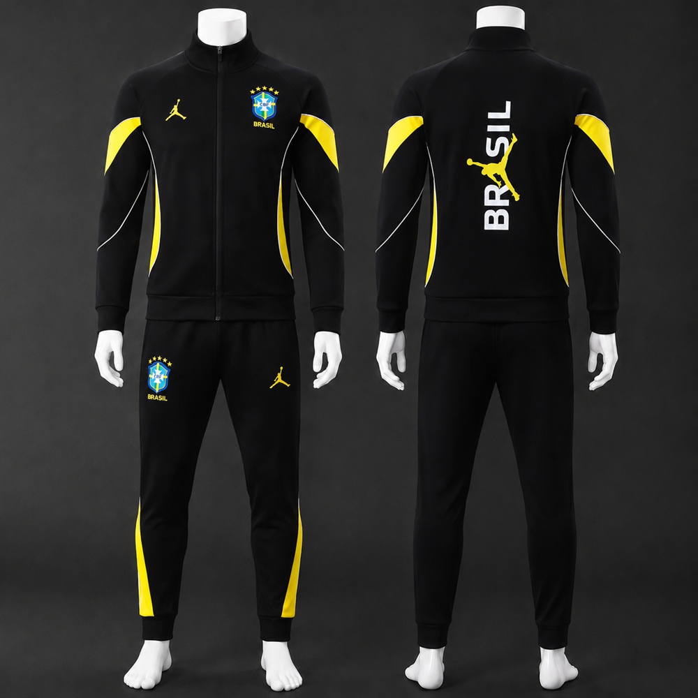 Brazil 26/27 Black Yellow  Jacket Kit