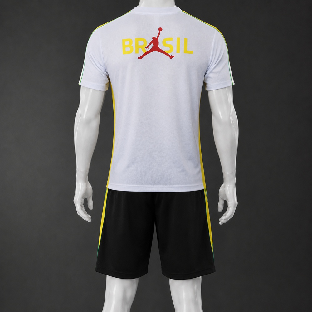 Brazil 26/27 White Black Short sleeve kit Foto 2