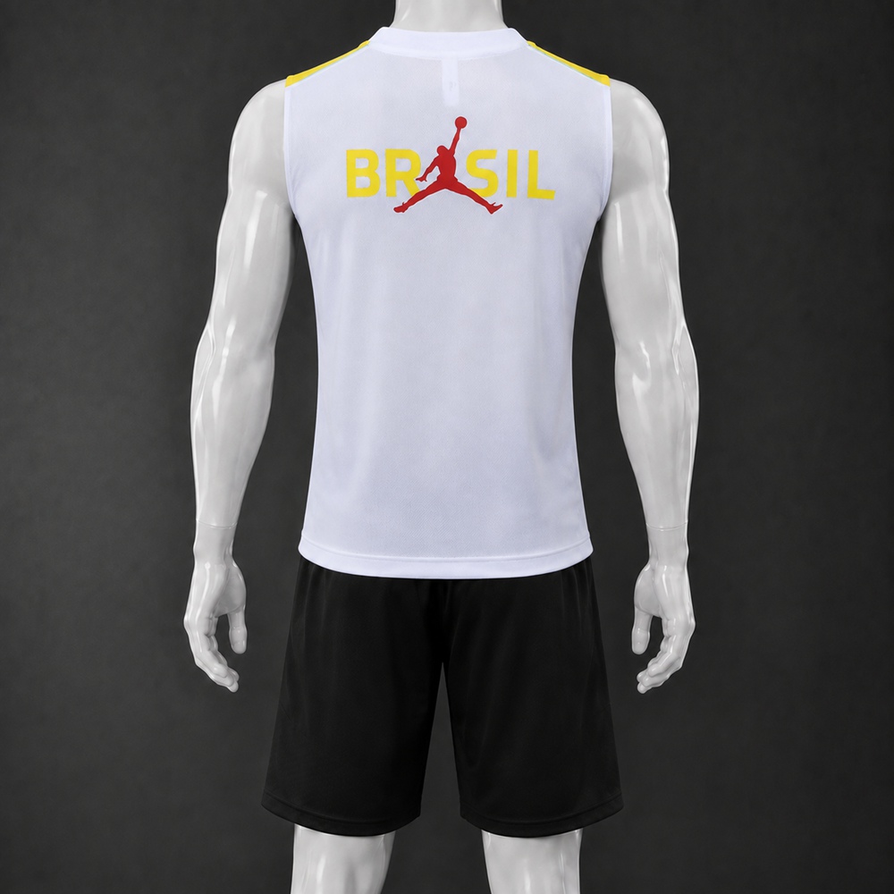 Brazil 26/27 White Black Yellow Training Vest kit Foto 2
