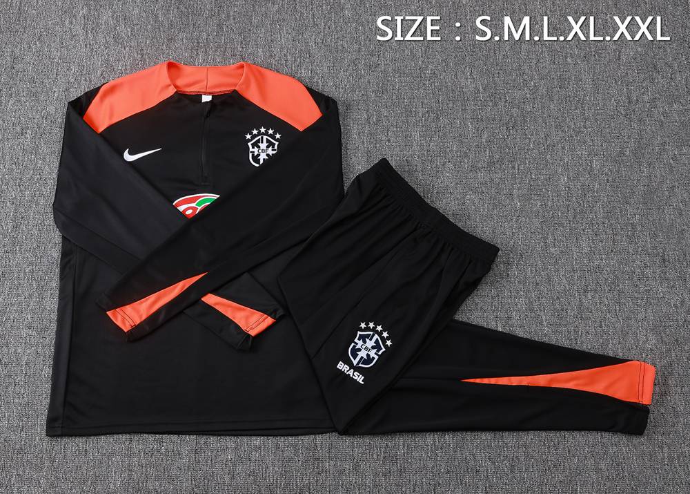 Brazil 25/26 Black Red Half Zip Tracksuit Foto 2