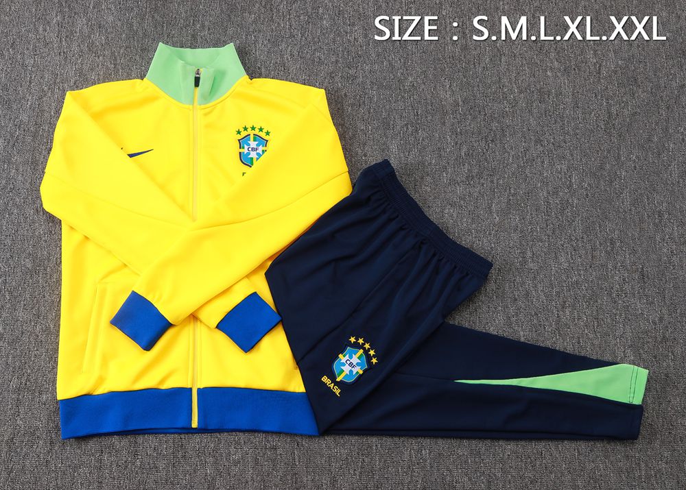 Brazil 25/26 Yellow Soccer Jacket Kit Set Foto 2