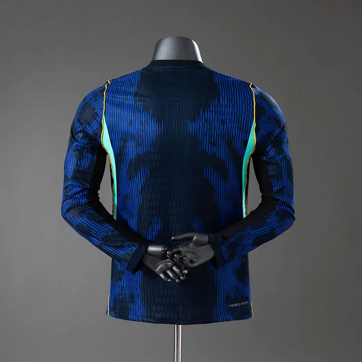 Brazil 2026 Away Player Version Long Sleeve Jersey Foto 2
