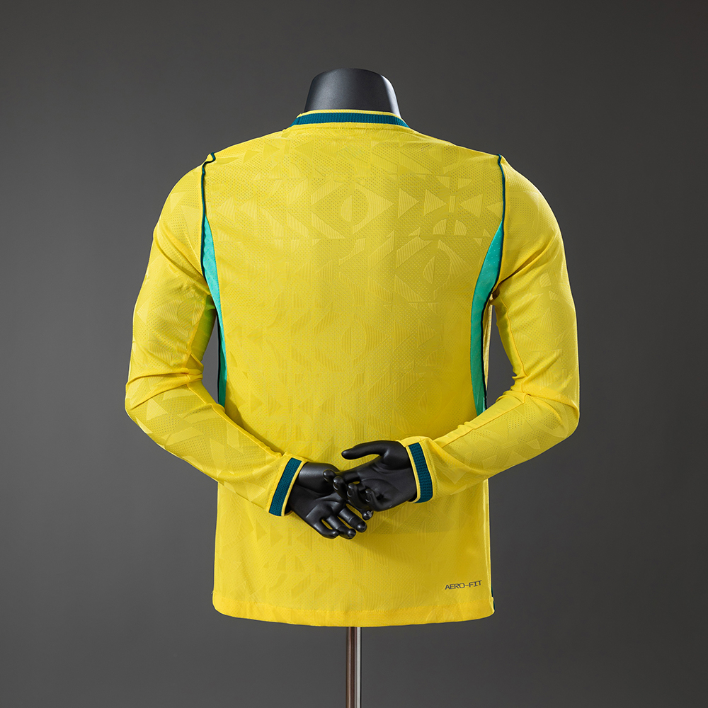 Brazil 2026 Home Player Version Long Sleeve Jersey Foto 2