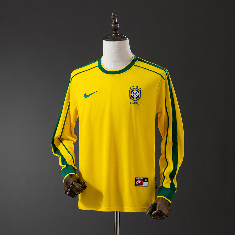 Brazil 1998 Home Long Sleeve Retro Jersey