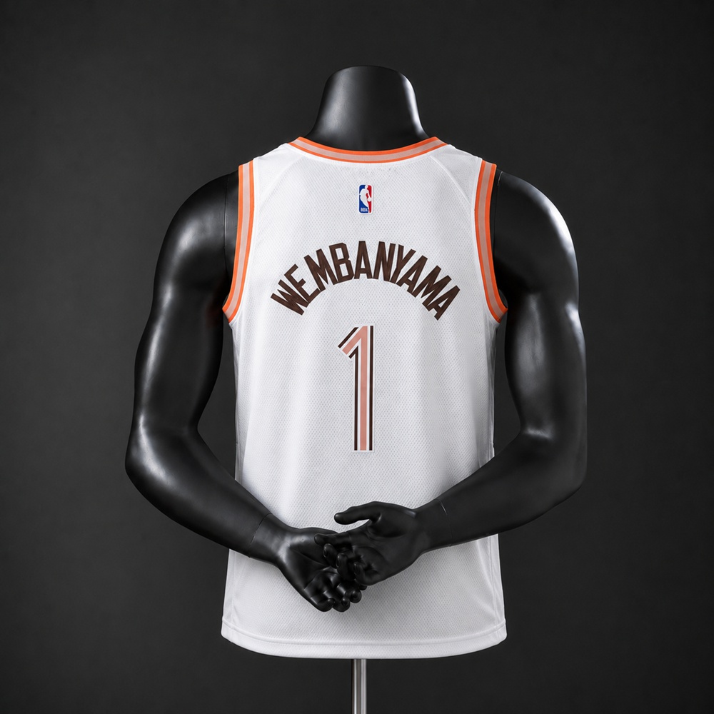 San Antonio Spurs City Edition Victor Wembanyama #1 NBA Jersey Embroidered Version Foto 2