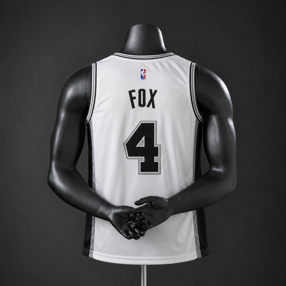 San Antonio Spurs Association Edition Fox #4 NBA Jersey Embroidered Version Foto 2