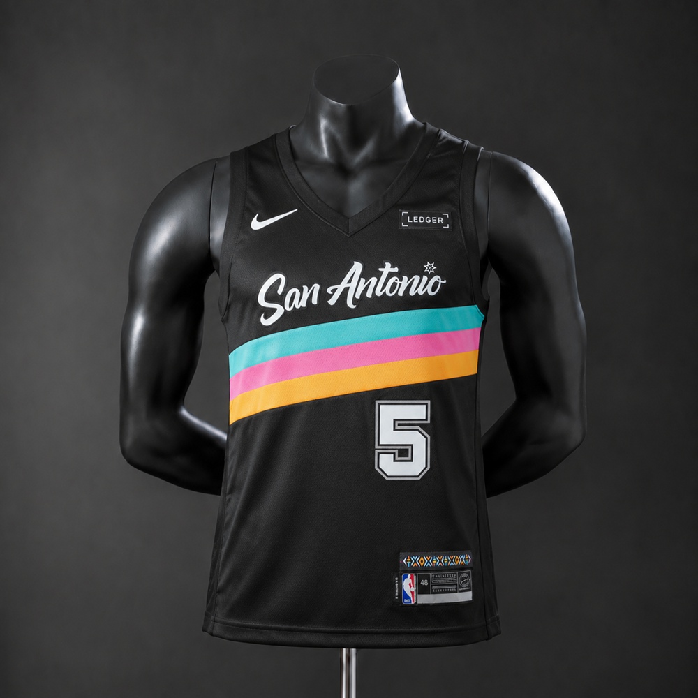 San Antonio Spurs City Edition Wembanyama #5 NBA Jersey Embroidered Version