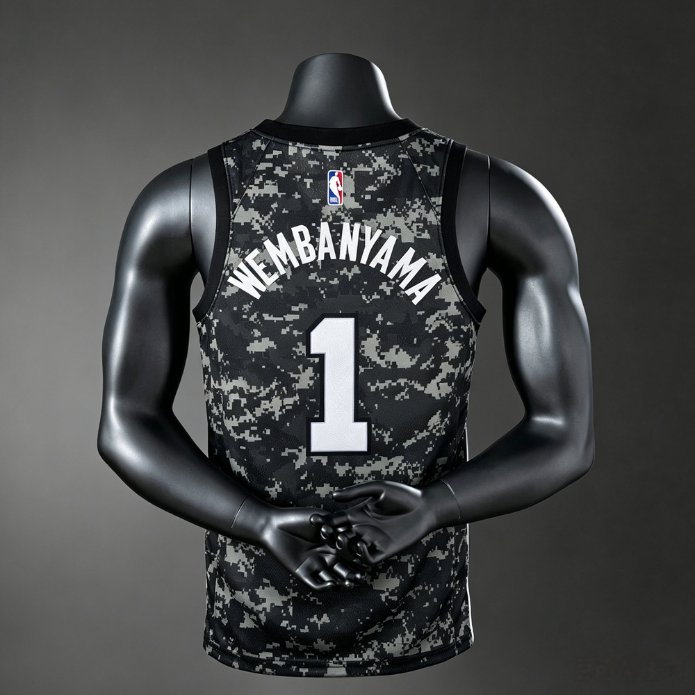 San Antonio Spurs City Edition Wembanyama #1 NBA Jersey Silk Version Foto 2