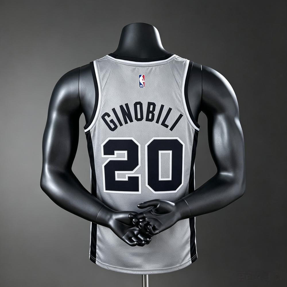 San Antonio Spurs Classic Edition Ginobili #20 NBA Jersey Silk Version Foto 2