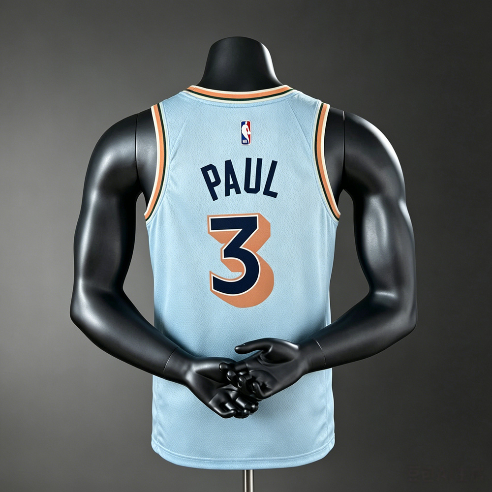 San Antonio Spurs City Edition Paul #3 NBA Jersey Silk Version Foto 2