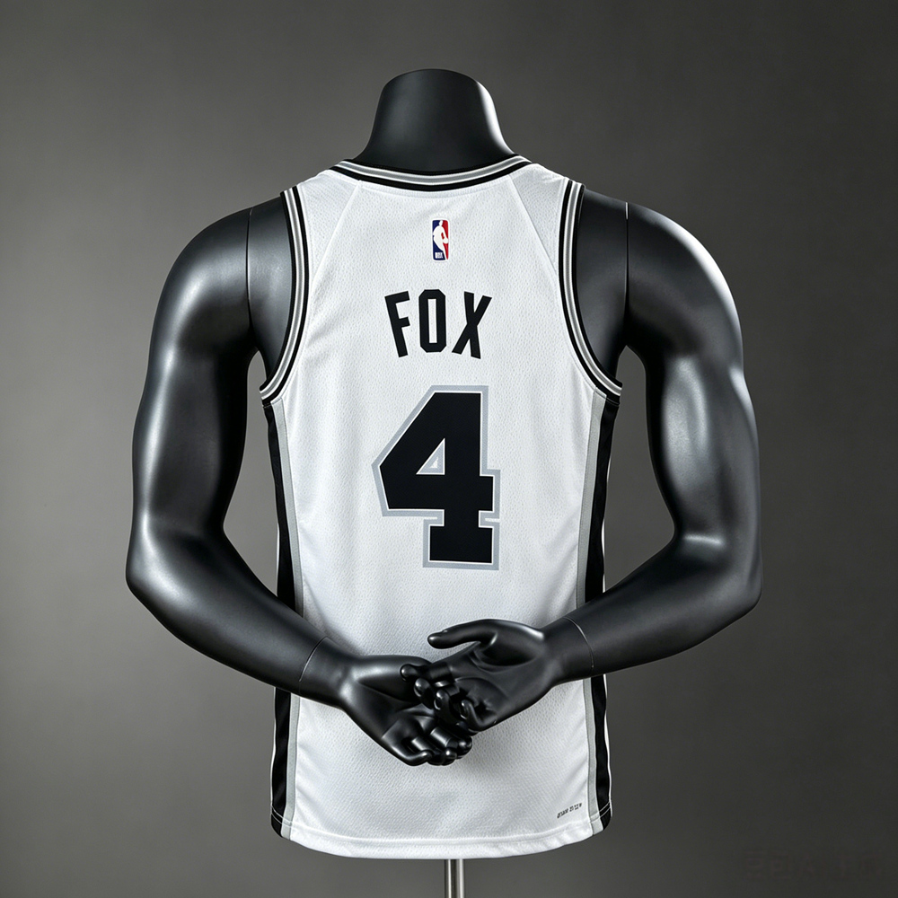 San Antonio Spurs City Edition Fox #4 NBA Jersey Silk Version Foto 2
