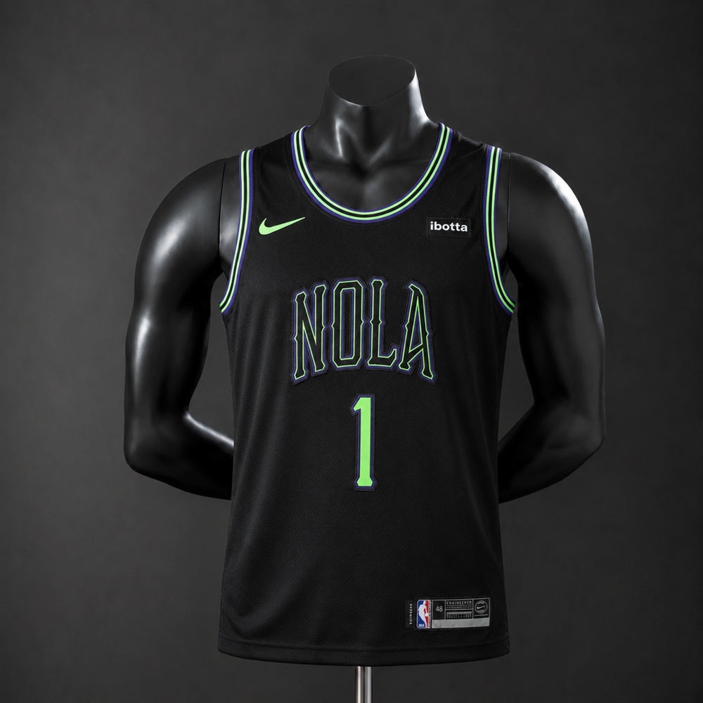New Orleans Pelicans City Edition Zion Williamson #1 NBA Jersey Embroidered Version