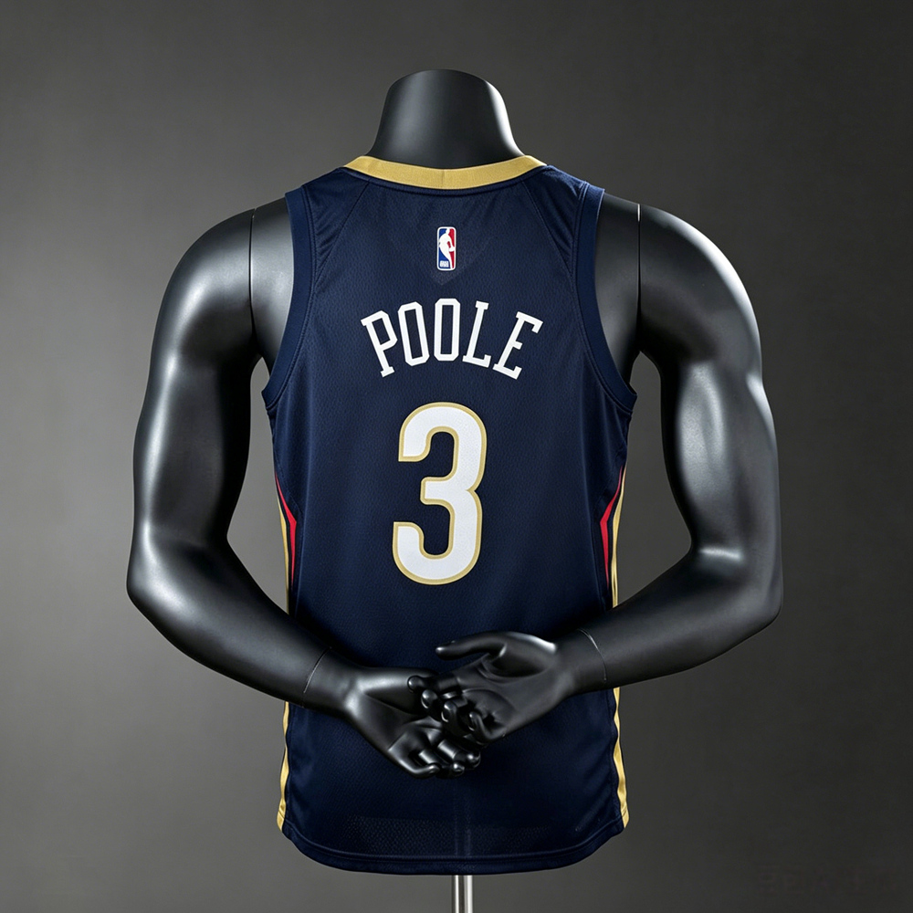 New Orleans Pelicans City Edition Poole #3 NBA Jersey Silk Version Foto 2