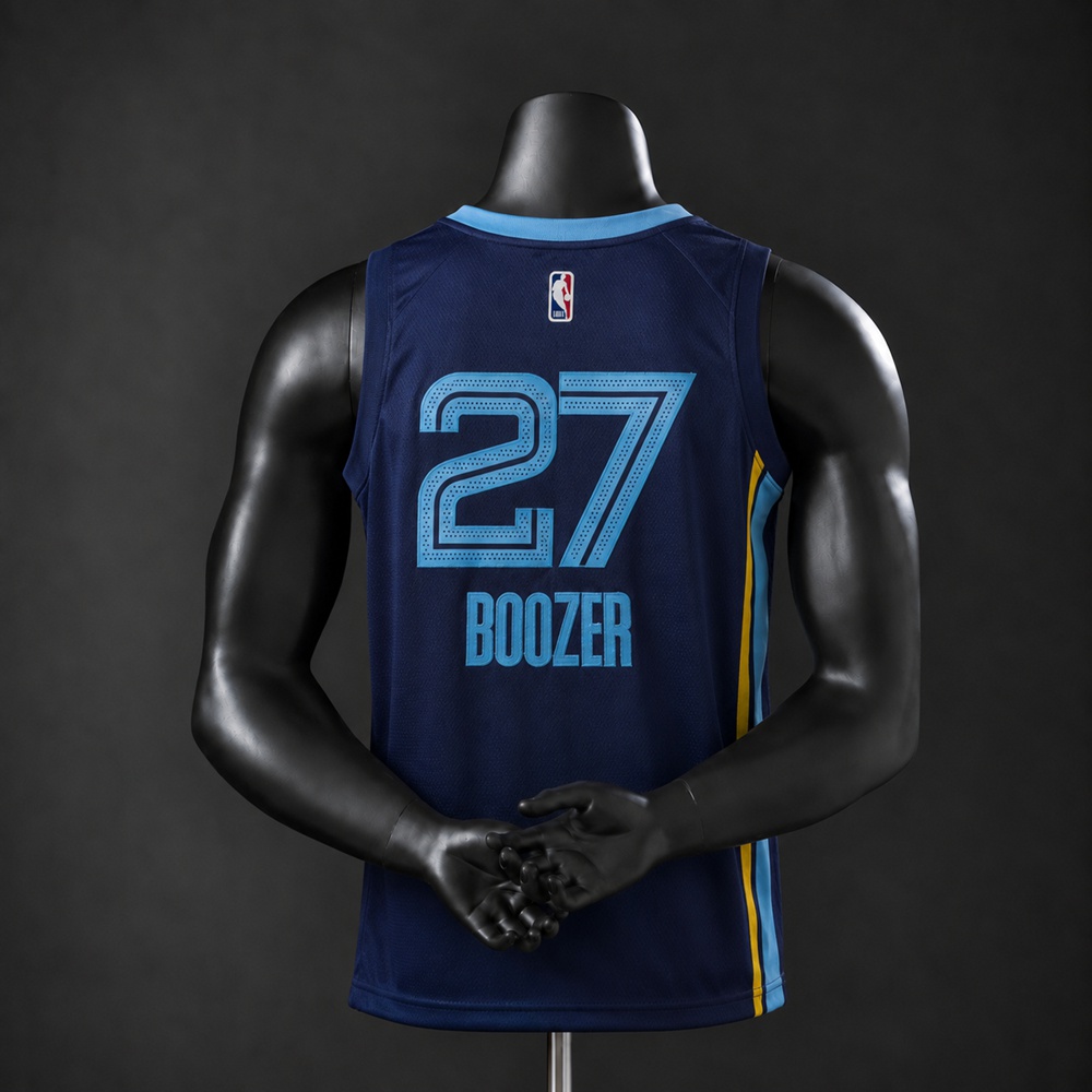 Memphis Grizzlies Icon Edition Cameron Boozer #27 NBA Jersey Embroidered Version Foto 2