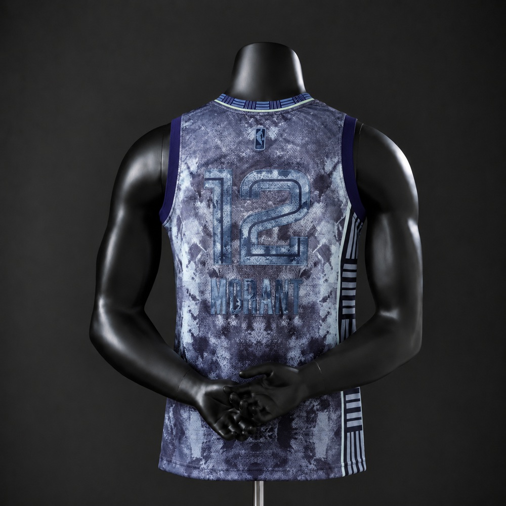 Memphis Grizzlies City Edition Ja Morant #12 NBA Jersey Embroidered Version Foto 2