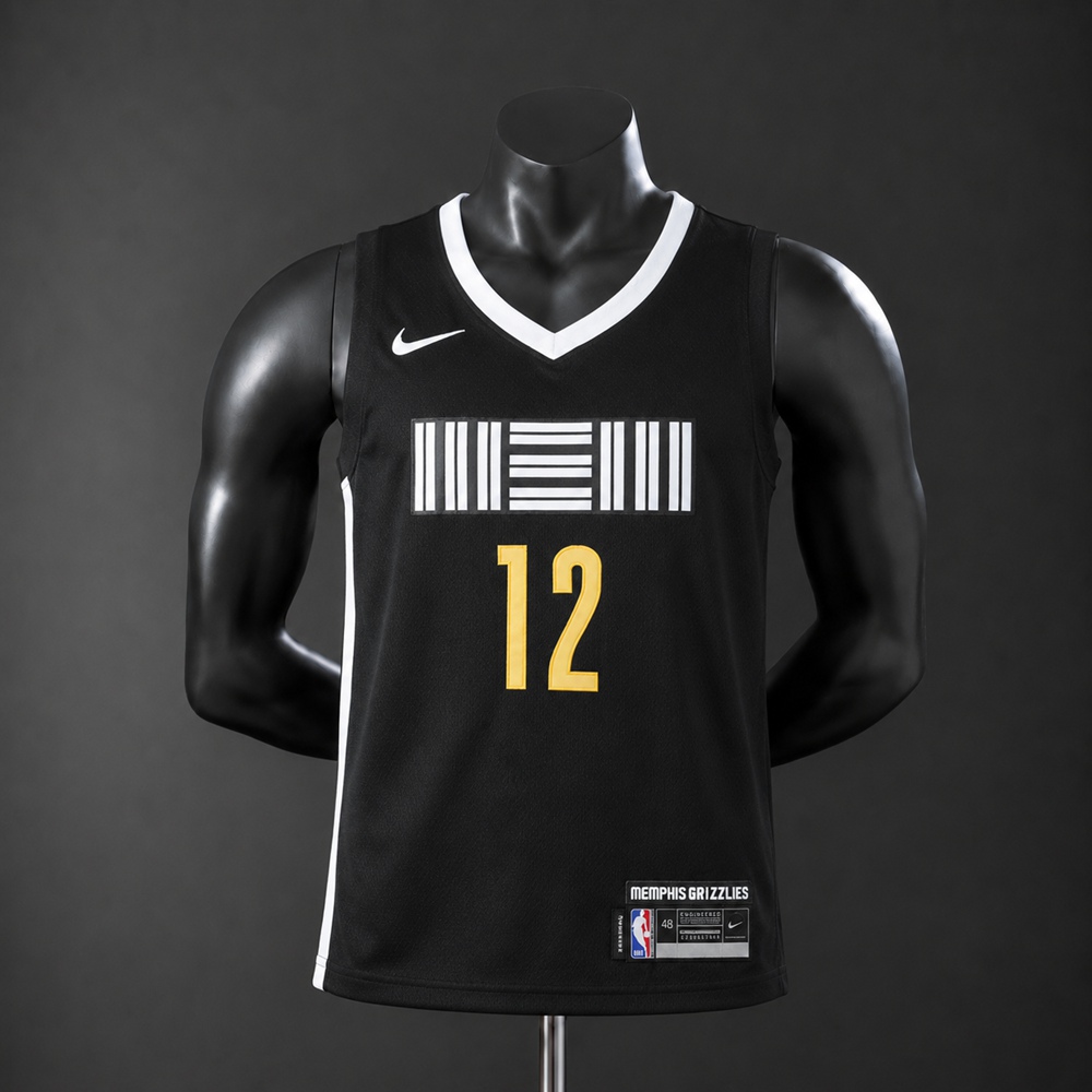 Memphis Grizzlies City Edition Ja Morant #12 NBA Jersey Embroidered Version1 (1)