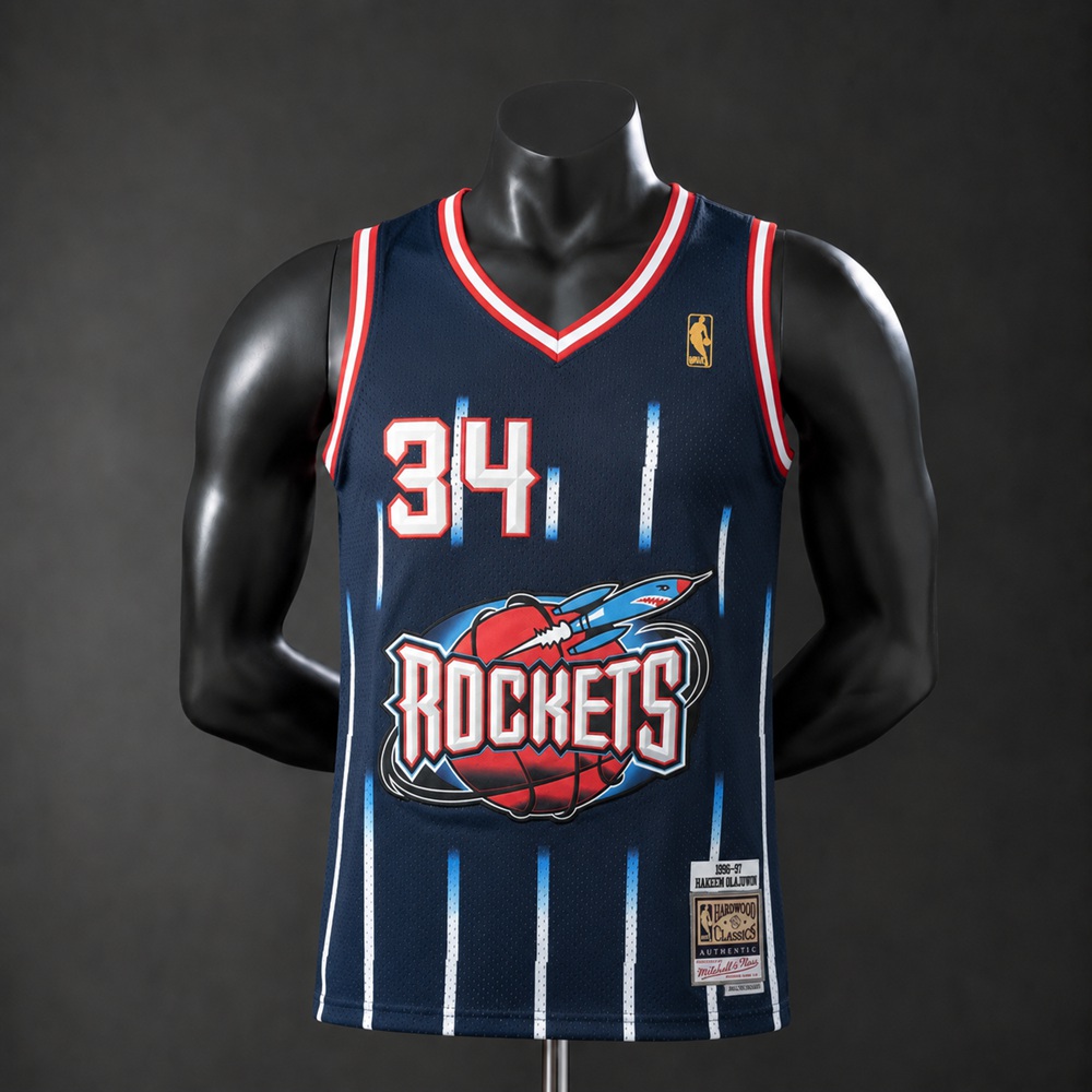 Houston Rockets Throwback Edition Hakeem Olajuwon #34 NBA Jersey Embroidered Version