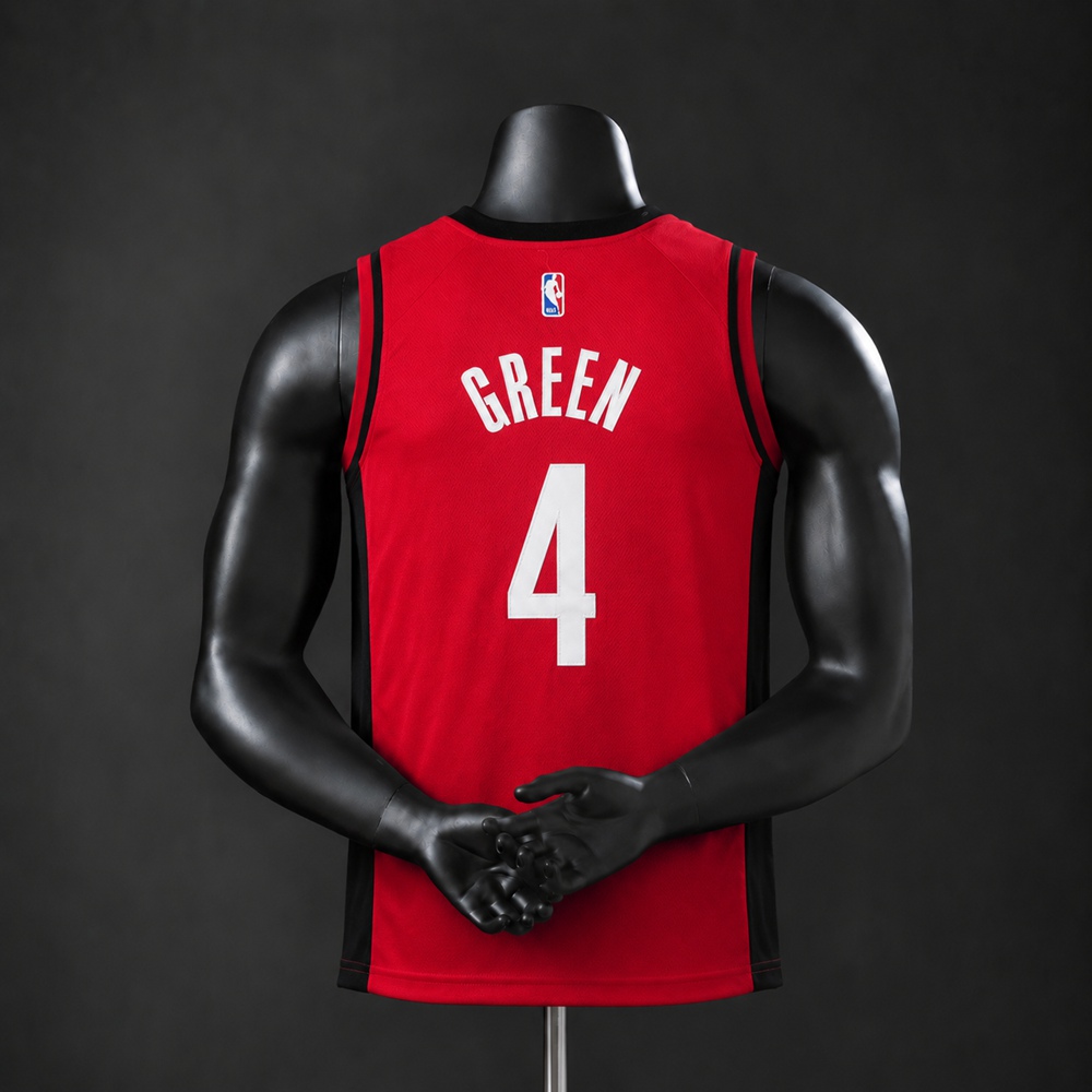 Houston Rockets City Edition Green #4 NBA Jersey Embroidered Version Foto 2