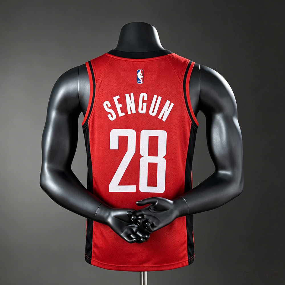 Houston Rockets Icon Edition Sengun #28 NBA Jersey Silk Version Foto 2
