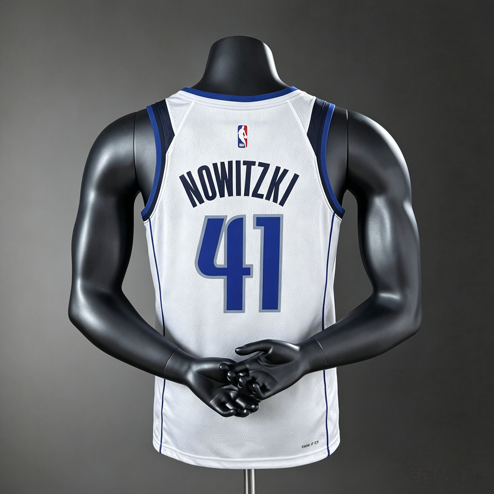 Dallas Mavericks Association Edition Nowitzki #41 NBA Jersey Silk Version Foto 2