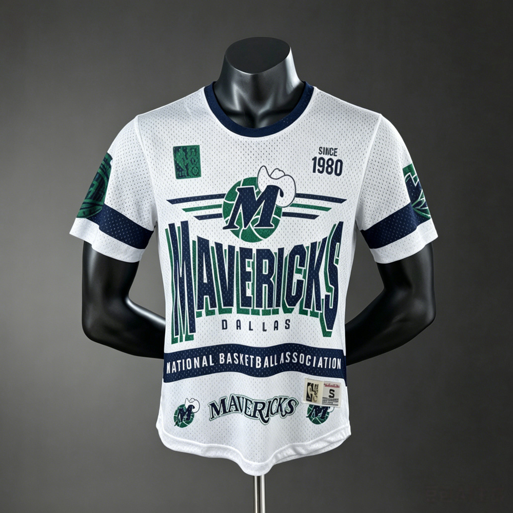 Dallas Mavericks Hardwood Classics Team Logo NBA Jersey Silk Version (1)