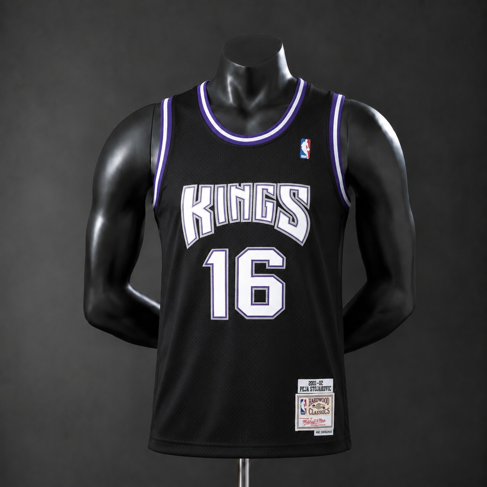 Sacramento Kings Hardwood Classics Peja Stojakovic #16 NBA Jersey Embroidered Version