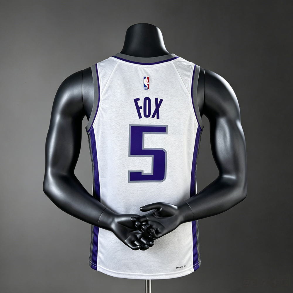 Sacramento Kings City Edition Fox #5 NBA Jersey Silk Version Foto 2