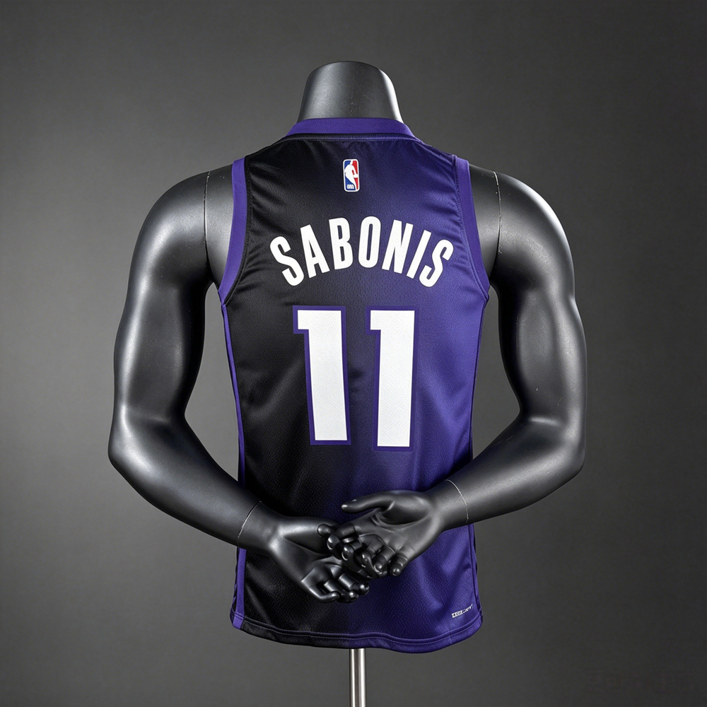 Sacramento Kings City Edition Sabonis #11 NBA Jersey Silk Version Foto 2