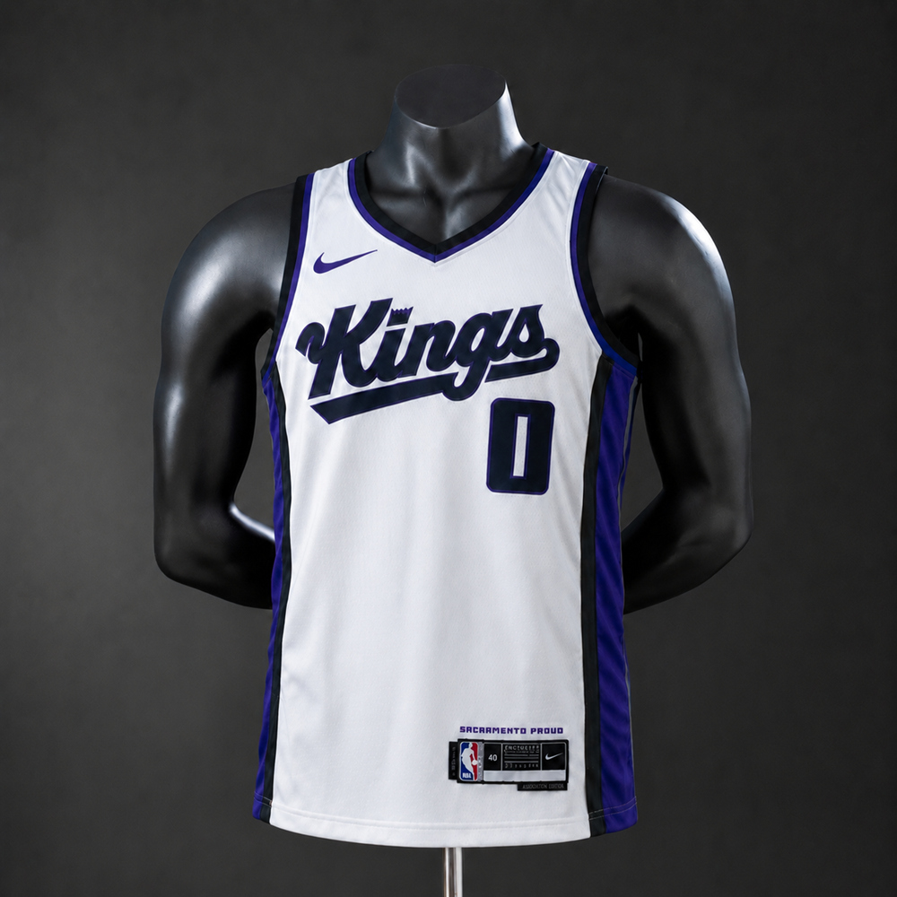 Sacramento Kings Association Edition Monk #0 NBA Jersey Silk Version