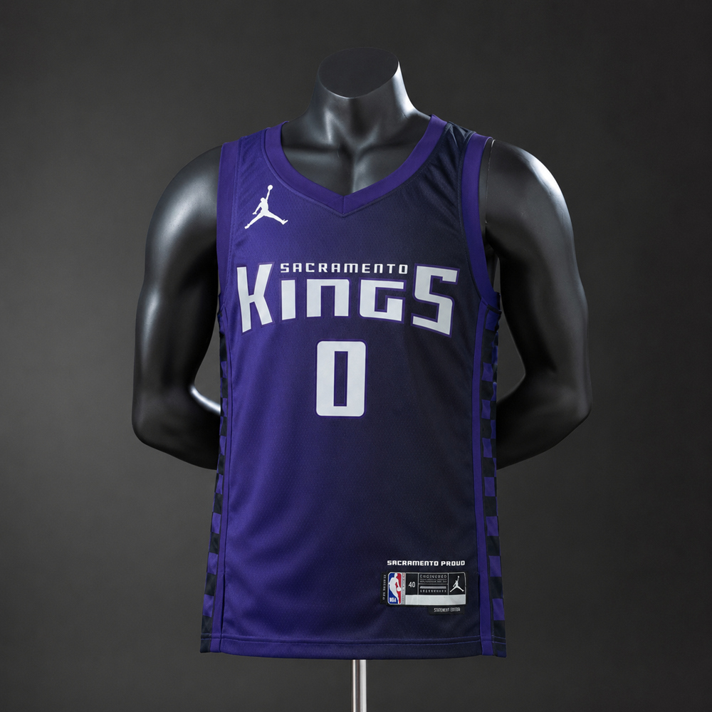 Sacramento Kings Statement Edition Monk #0 NBA Jersey Silk Version