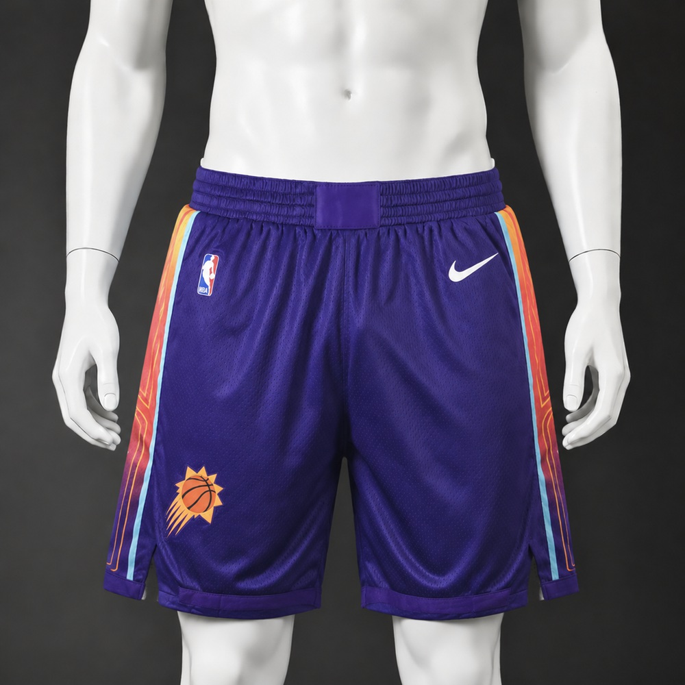 Phoenix Suns Basketball NBA Shorts Embroidered Version