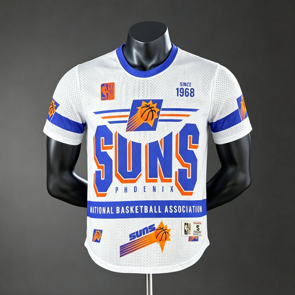 Phoenix Suns Retro Edition Team Logo NBA Shooting Shirt Silk Version