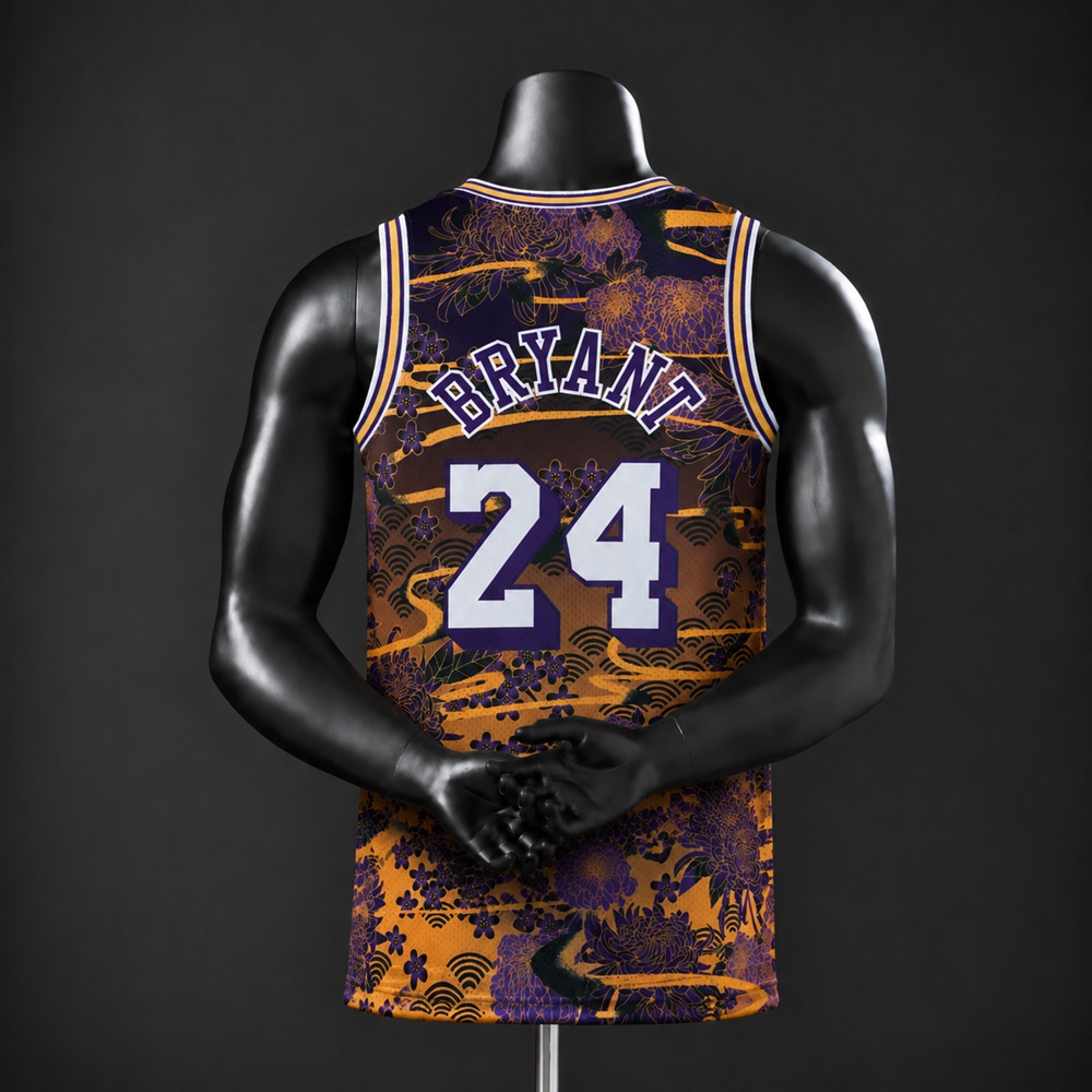 Los Angeles Lakers Classic Edition Kobe Bryant #24 NBA Jersey Embroidered Version Foto 2