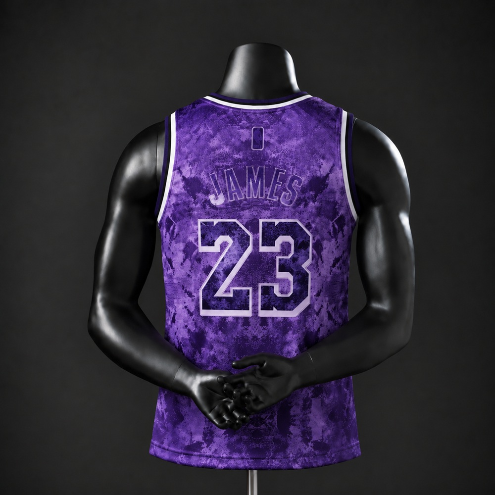 Los Angeles Lakers City Edition LeBron James #23 NBA Jersey Embroidered Version Foto 2