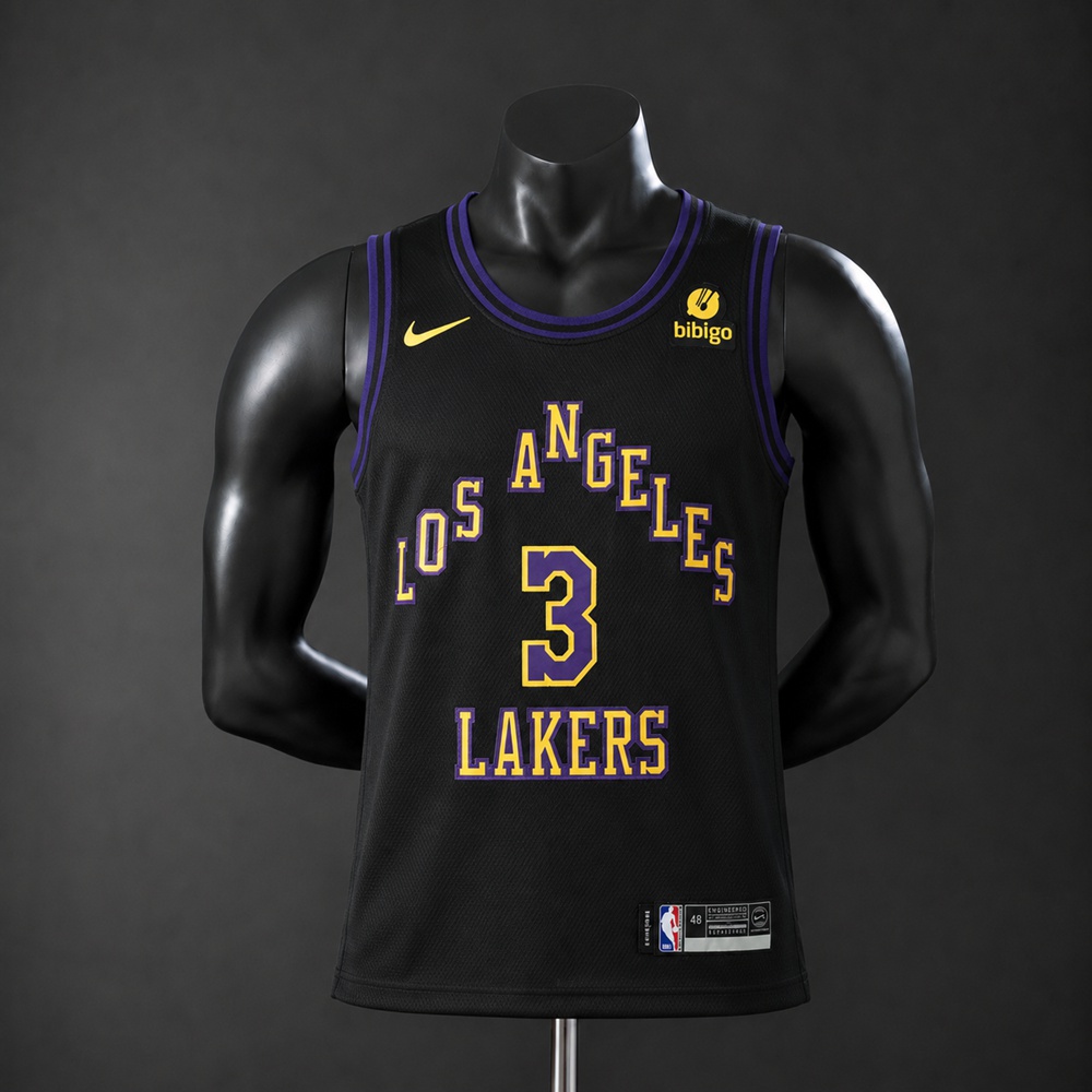 Los Angeles Lakers City Edition Anthony Davis #3 NBA Jersey Embroidered Version