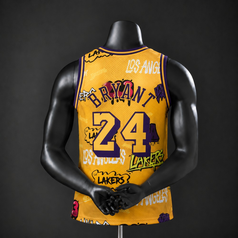 Los Angeles Lakers Hardwood Classics Edition Bryant #24 NBA Jersey Embroidered Version Foto 2