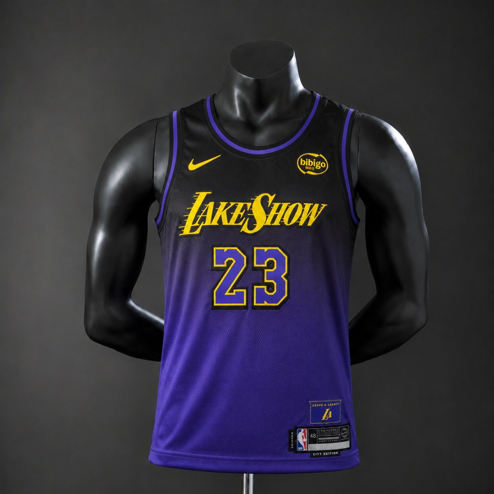 Los Angeles Lakers City Edition James #23 NBA Jersey Embroidered Version