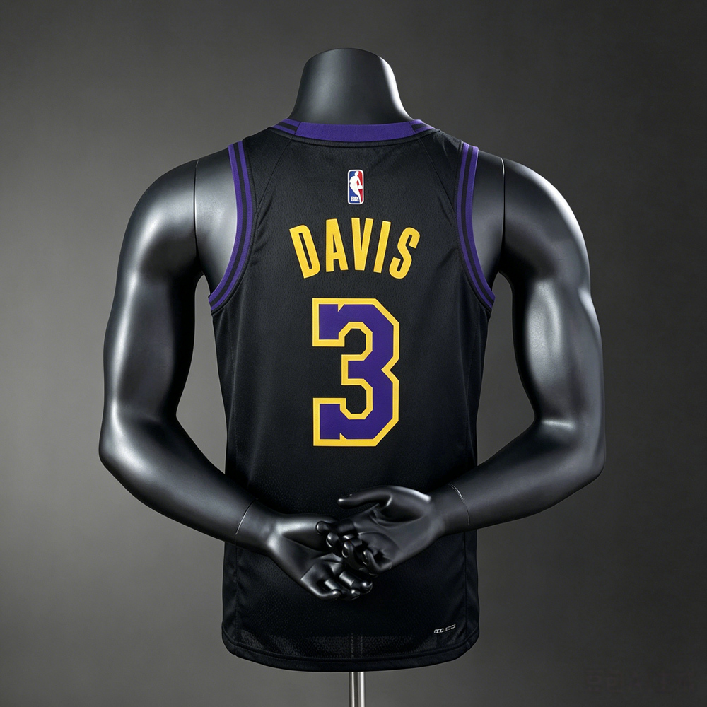 Los Angeles Lakers City Edition Davis #3 NBA Jersey Silk Version Foto 2