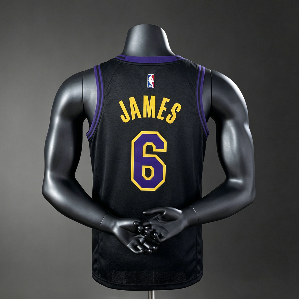 Los Angeles Lakers Classic Edition LeBron James #6 NBA Jersey Silk Version Foto 2